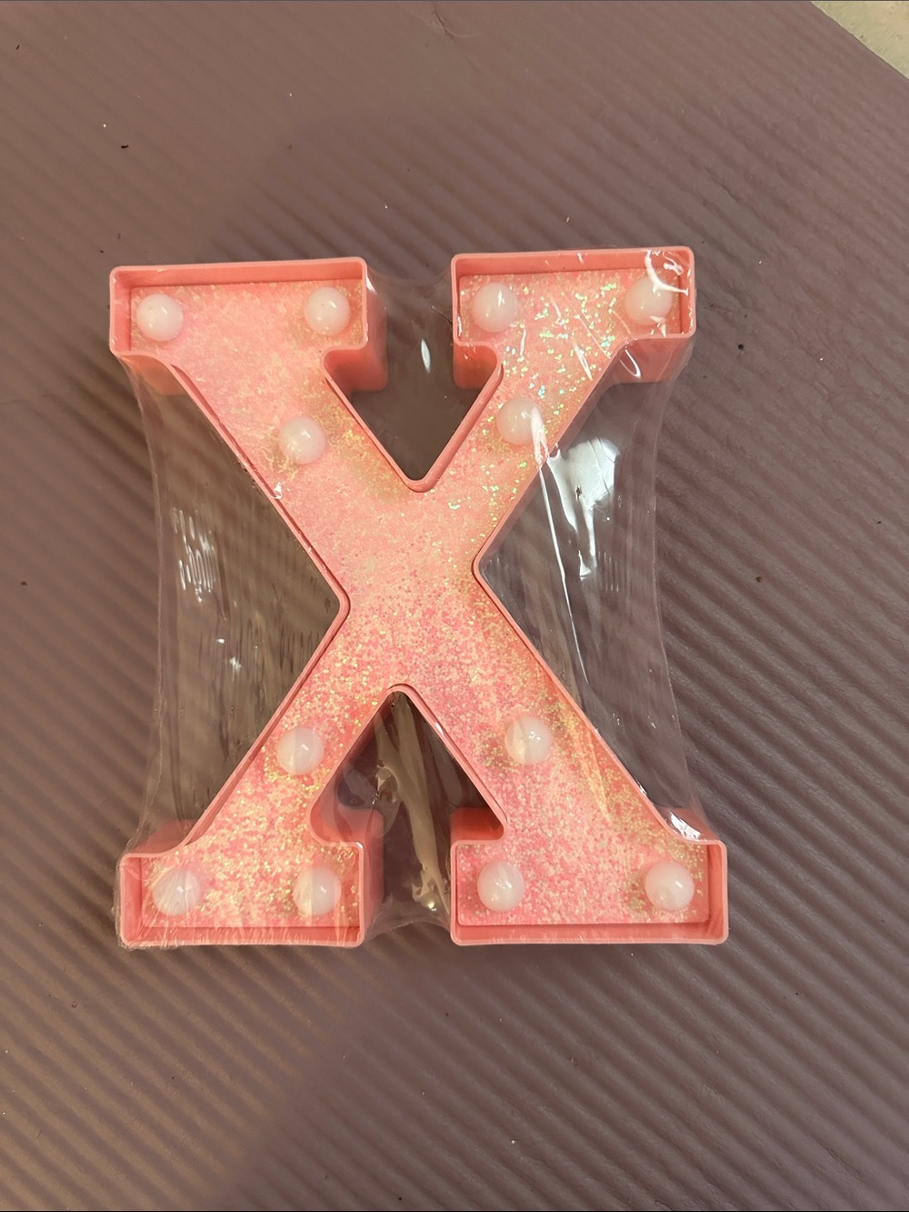 Light-Up Letter X Decor in Pink
